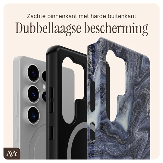 AVY Samsung Galaxy S25 Ultra MagSafe Hoesje met Koord (32CM) Obscura Blue afbeelding 7