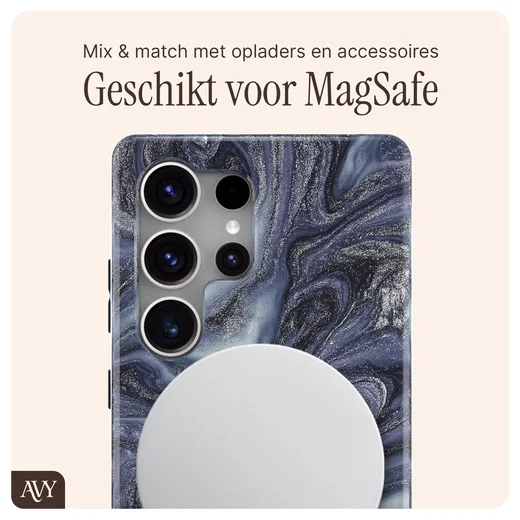 AVY Samsung Galaxy S25 Ultra MagSafe Hoesje met Koord (32CM) Obscura Blue afbeelding 8