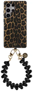 AVY Samsung Galaxy S25 Ultra MagSafe Hoesje met Koord 30CM Panther Hearts