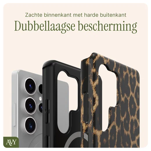 AVY Samsung Galaxy S25 Ultra MagSafe Hoesje met Koord 30CM Panther Hearts afbeelding 7