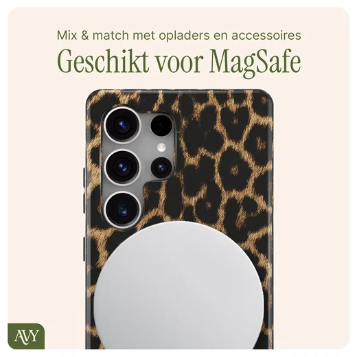 AVY Samsung Galaxy S25 Ultra MagSafe Hoesje met Koord 30CM Panther Hearts afbeelding 8