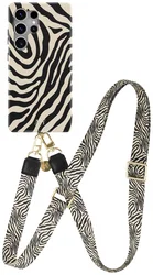 AVY Samsung Galaxy S25 Ultra MagSafe Hoesje met Koord 130CM Serengeti Zebra afbeelding