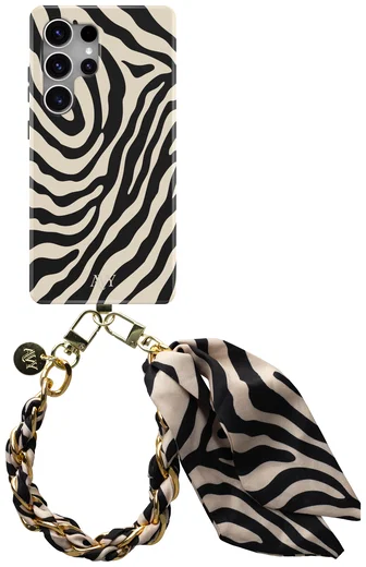 AVY Samsung Galaxy S25 Ultra MagSafe Hoesje met Koord (32CM) Serengeti Zebra afbeelding 1