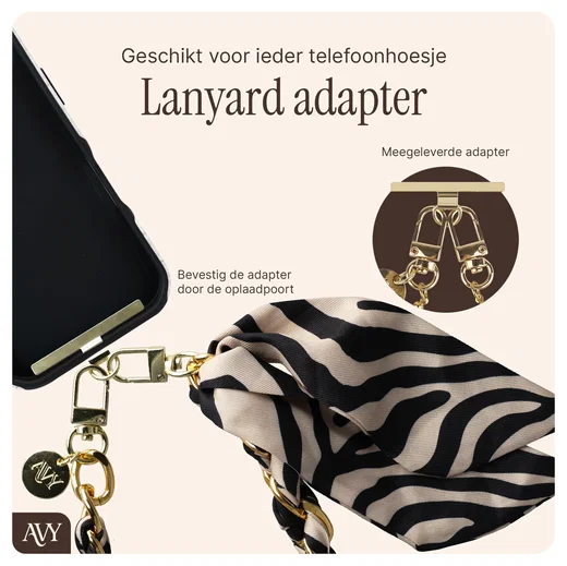 AVY Samsung Galaxy S25 Ultra MagSafe Hoesje met Koord (32CM) Serengeti Zebra afbeelding 11