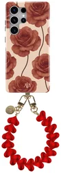 AVY Samsung Galaxy S25 Ultra MagSafe Hoesje met Koord 30CM Hearts & Roses afbeelding