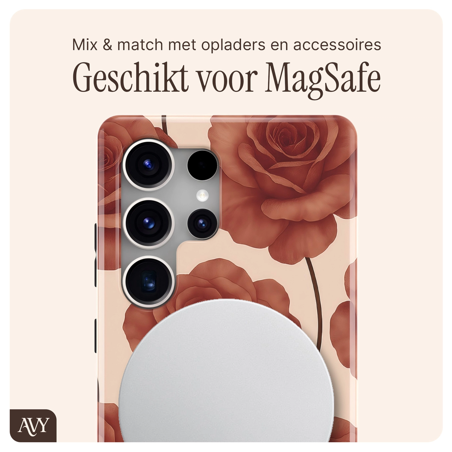 AVY Samsung Galaxy S25 Ultra MagSafe Hoesje met Koord (32CM) Botanique Roses afbeelding 8