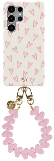 AVY Samsung Galaxy S25 Ultra MagSafe Hoesje met Koord 30CM Cupid Hearts afbeelding 1