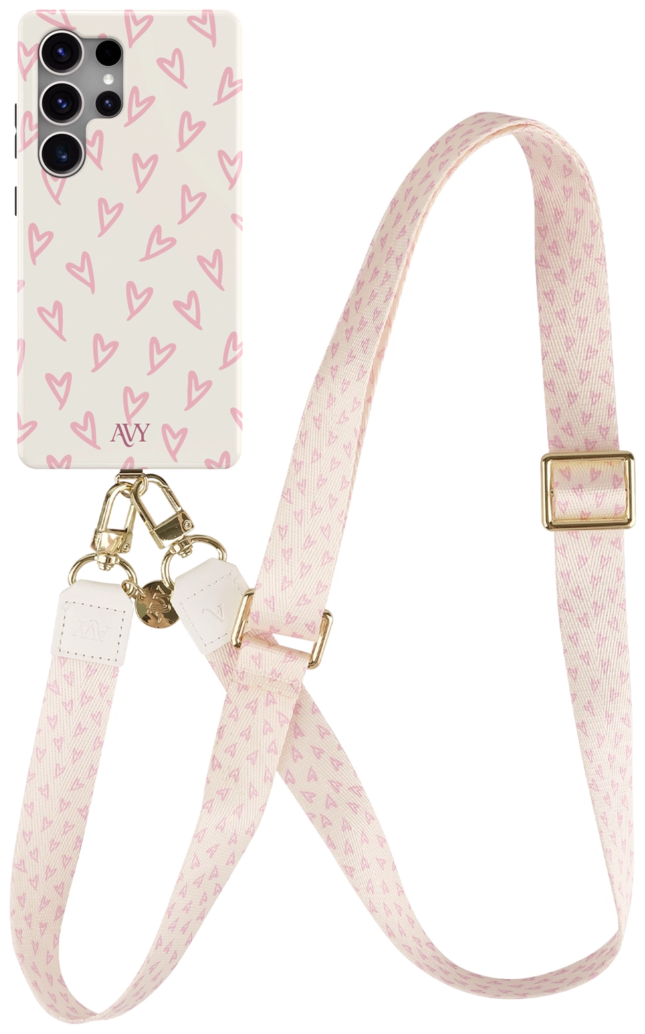 AVY Samsung Galaxy S25 Ultra MagSafe Hoesje met Koord 130CM Cupid Blush afbeelding 1