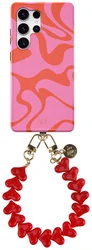 AVY Samsung Galaxy S25 Ultra MagSafe Hoesje met Koord 30CM Rose Hearts afbeelding