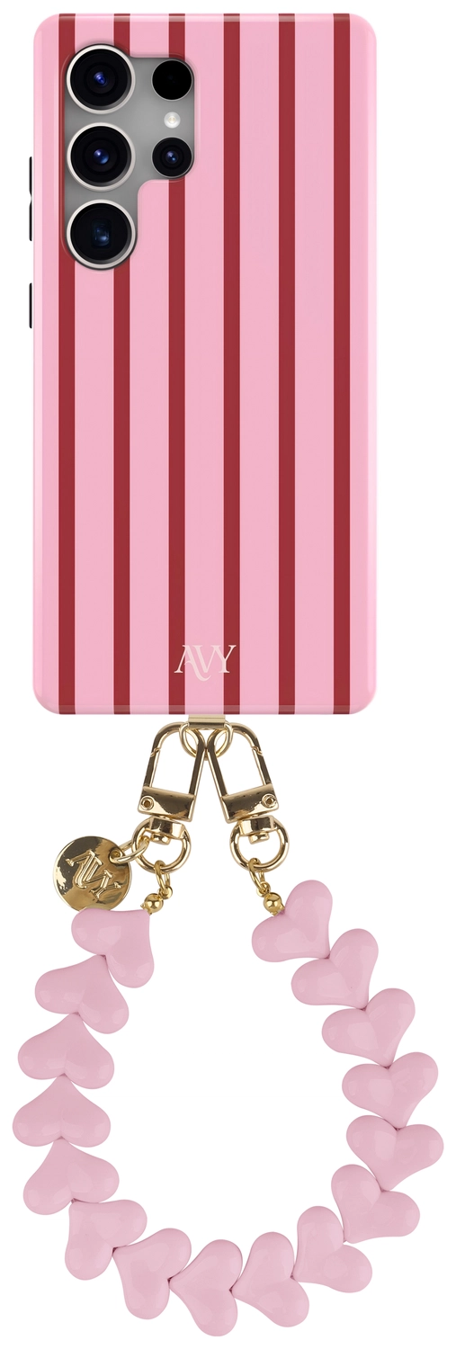 AVY Samsung Galaxy S25 Ultra MagSafe Hoesje met Koord 30CM Linea Hearts afbeelding 1