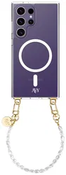 AVY Samsung Galaxy S24 Ultra Hoesje met Koord & MagSafe 30CM Perla Chic afbeelding