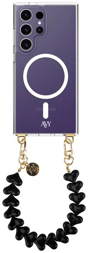 AVY Samsung Galaxy S24 Ultra Hoesje met Koord & MagSafe 30CM Cupid Black afbeelding 1