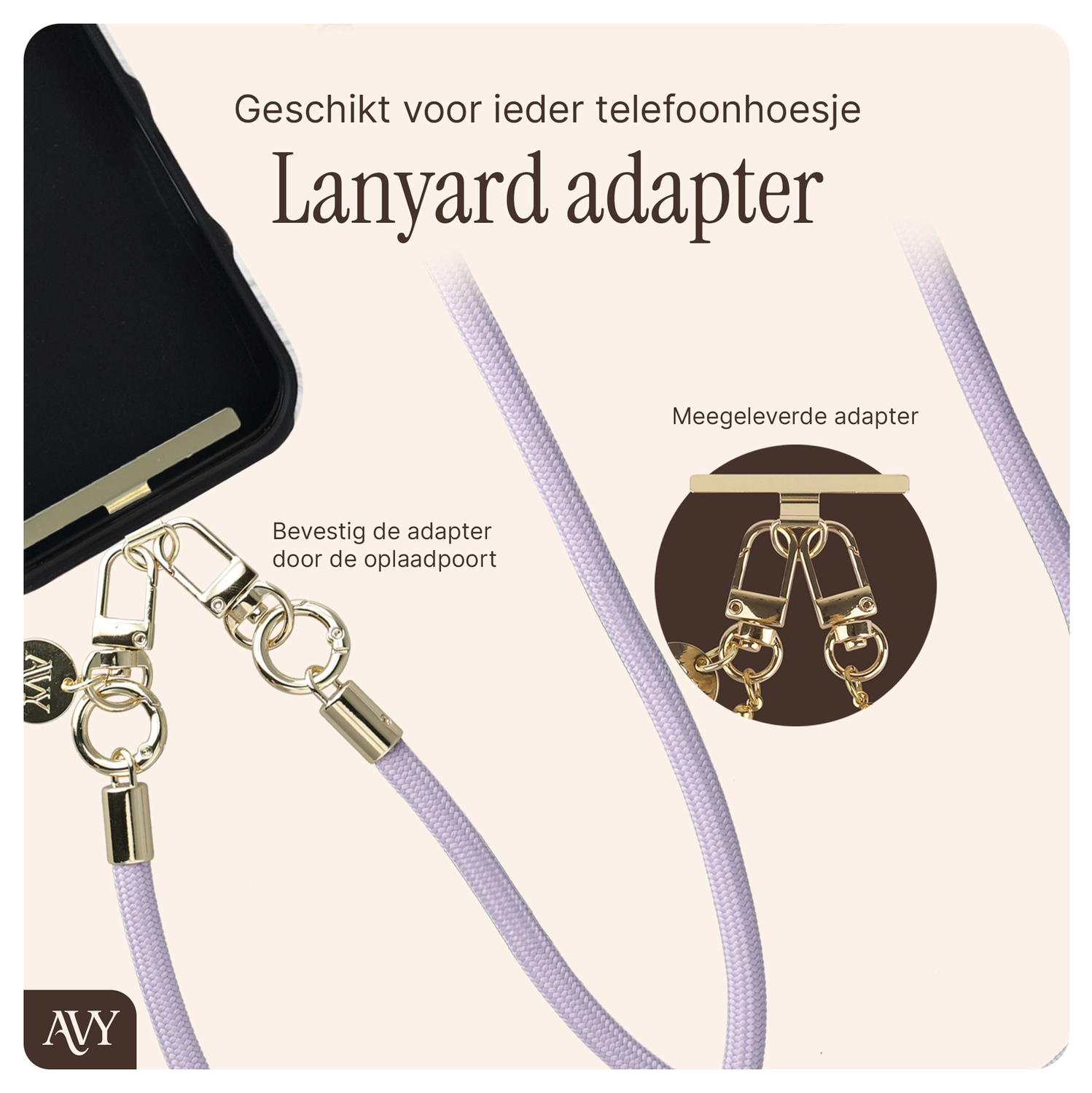 AVY Samsung Galaxy S24 Ultra Hoesje met Koord & MagSafe 130CM Tressé Purple afbeelding 9