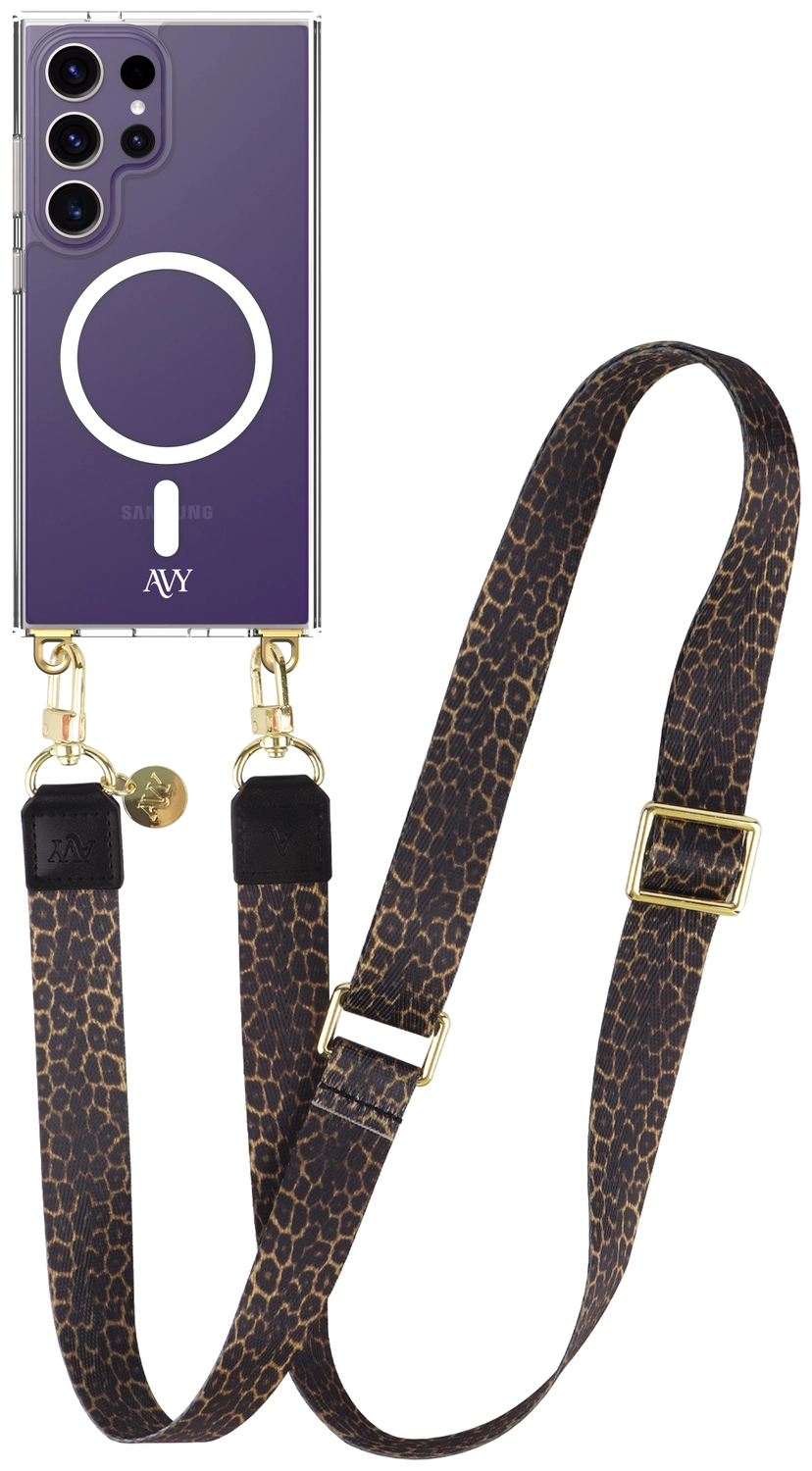 AVY Samsung Galaxy S24 Ultra Hoesje met Koord & MagSafe 130CM Panthera Chic afbeelding 1