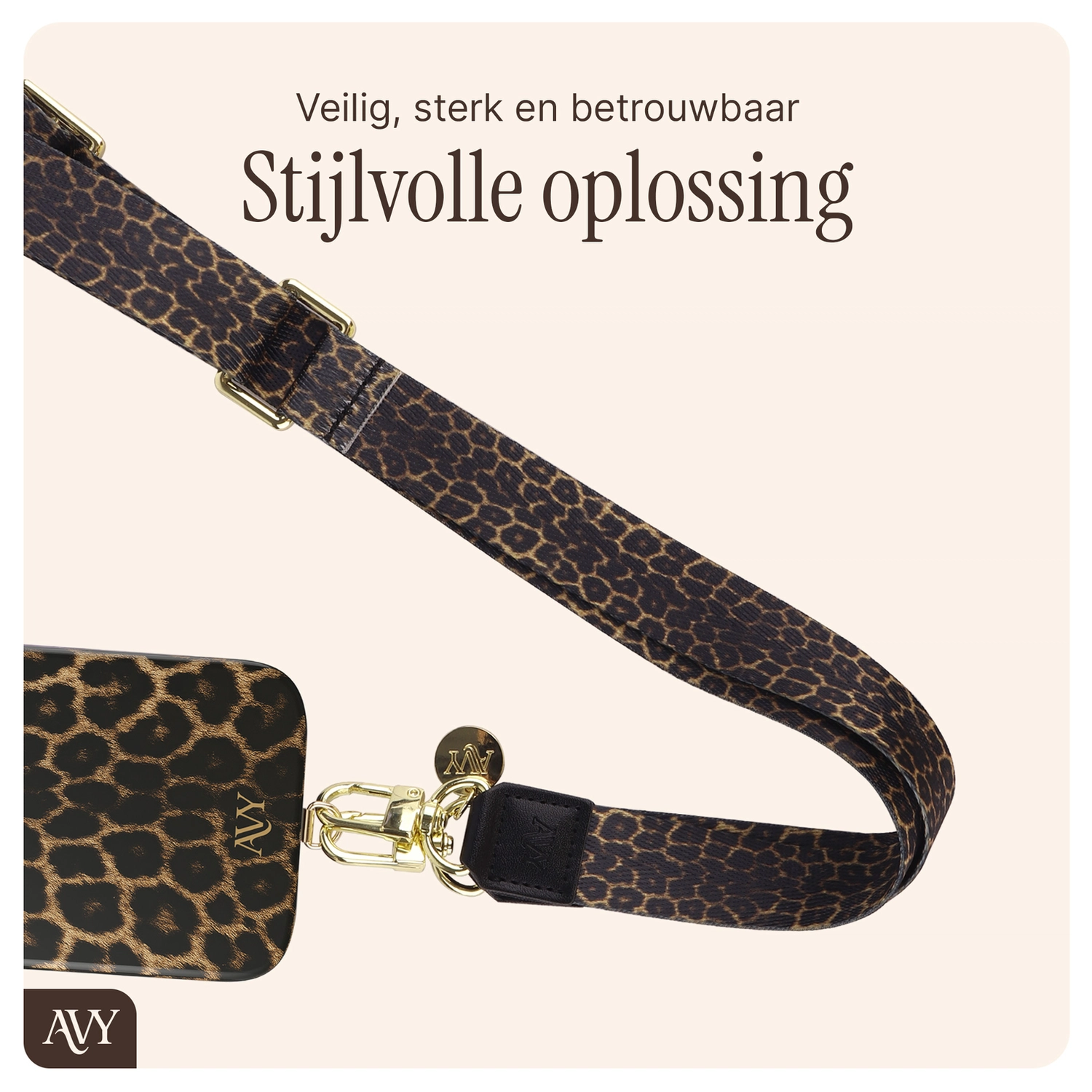 AVY Samsung Galaxy S24 Ultra Hoesje met Koord & MagSafe 130CM Panthera Chic afbeelding 8