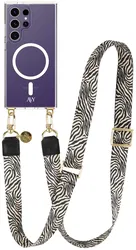 AVY Samsung Galaxy S24 Ultra Hoesje met Koord & MagSafe 130CM Serengeti Zebra afbeelding