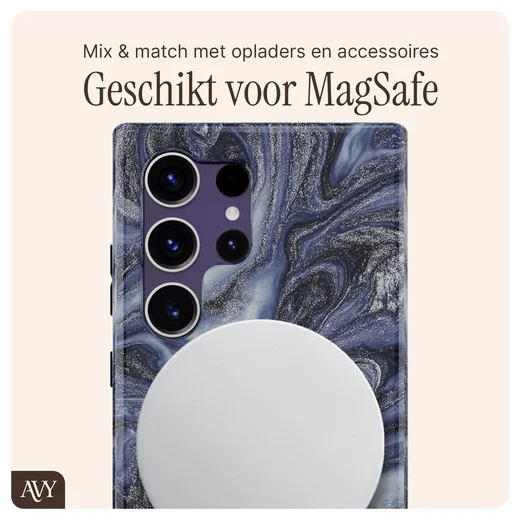 AVY Samsung Galaxy S24 Ultra MagSafe Hoesje met Koord (32CM) Obscura Blue afbeelding 8