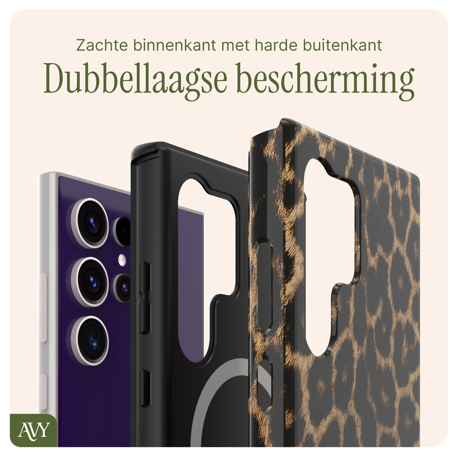AVY Samsung Galaxy S24 Ultra MagSafe Hoesje met Koord 30CM Panther Hearts afbeelding 7