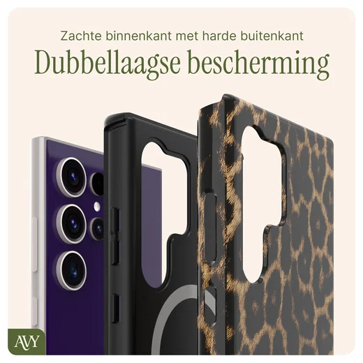 AVY Samsung Galaxy S24 Ultra MagSafe Hoesje met Koord 30CM Panther Hearts afbeelding 7