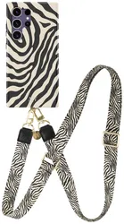 AVY Samsung Galaxy S24 Ultra MagSafe Hoesje met Koord 130CM Serengeti Zebra afbeelding