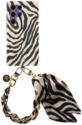 AVY Samsung Galaxy S24 Ultra MagSafe Hoesje met Koord 32CM Serengeti Zebra afbeelding