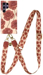 AVY Samsung Galaxy S24 Ultra MagSafe Hoesje met Koord 130CM Botanique Roses afbeelding