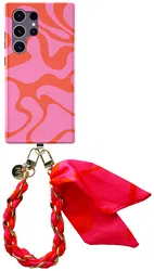 AVY Samsung Galaxy S24 Ultra MagSafe Hoesje met Koord 32CM Rosé Twist afbeelding