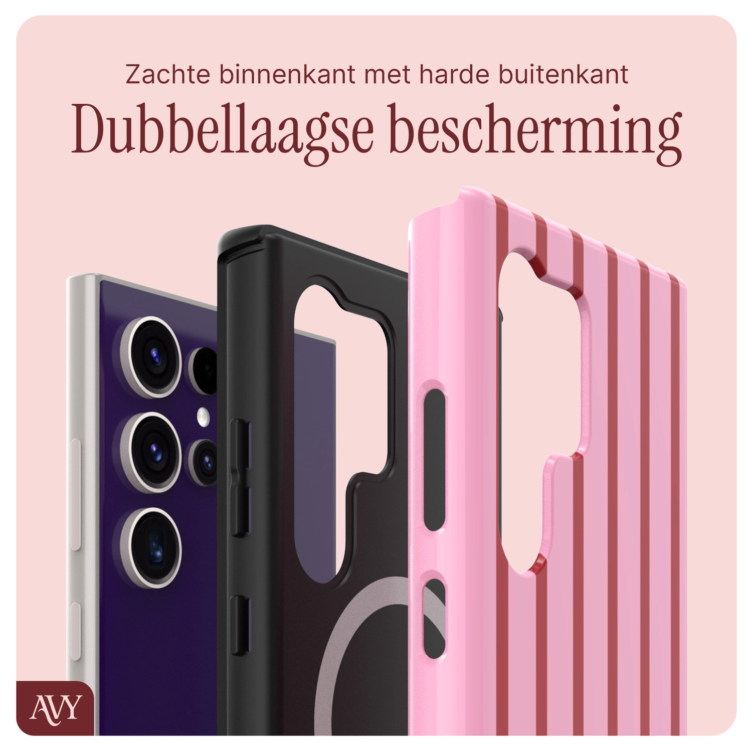 AVY Samsung Galaxy S24 Ultra MagSafe Hoesje met Koord 30CM Linea Hearts afbeelding 7
