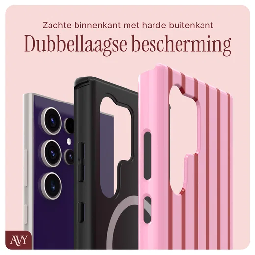 AVY Samsung Galaxy S24 Ultra MagSafe Hoesje met Koord 30CM Linea Hearts afbeelding 7