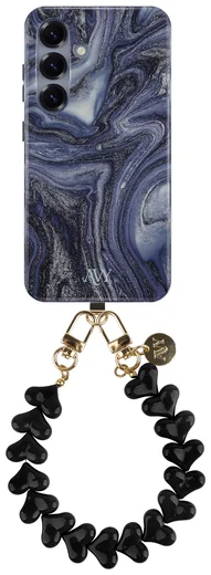 AVY Samsung Galaxy S25 MagSafe Hoesje met Koord 30CM Marmer Hearts afbeelding 1