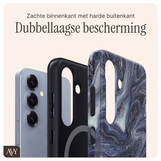 AVY Samsung Galaxy S25 MagSafe Hoesje met Koord 30CM Marmer Hearts afbeelding 9