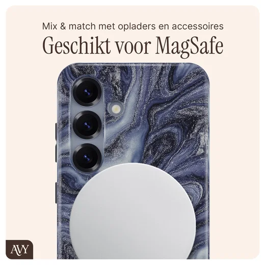 AVY Samsung Galaxy S25 MagSafe Hoesje met Koord (32CM) Obscura Blue afbeelding 7