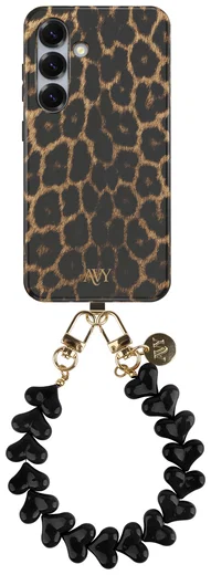 AVY Samsung Galaxy S25 MagSafe Hoesje met Koord 30CM Panther Hearts afbeelding 1