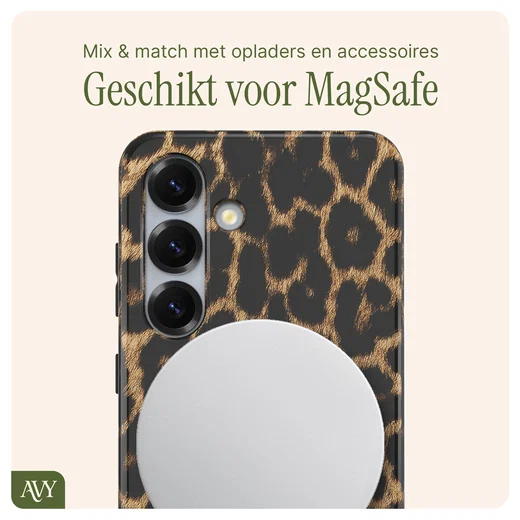 AVY Samsung Galaxy S25 MagSafe Hoesje met Koord 30CM Panther Hearts afbeelding 8
