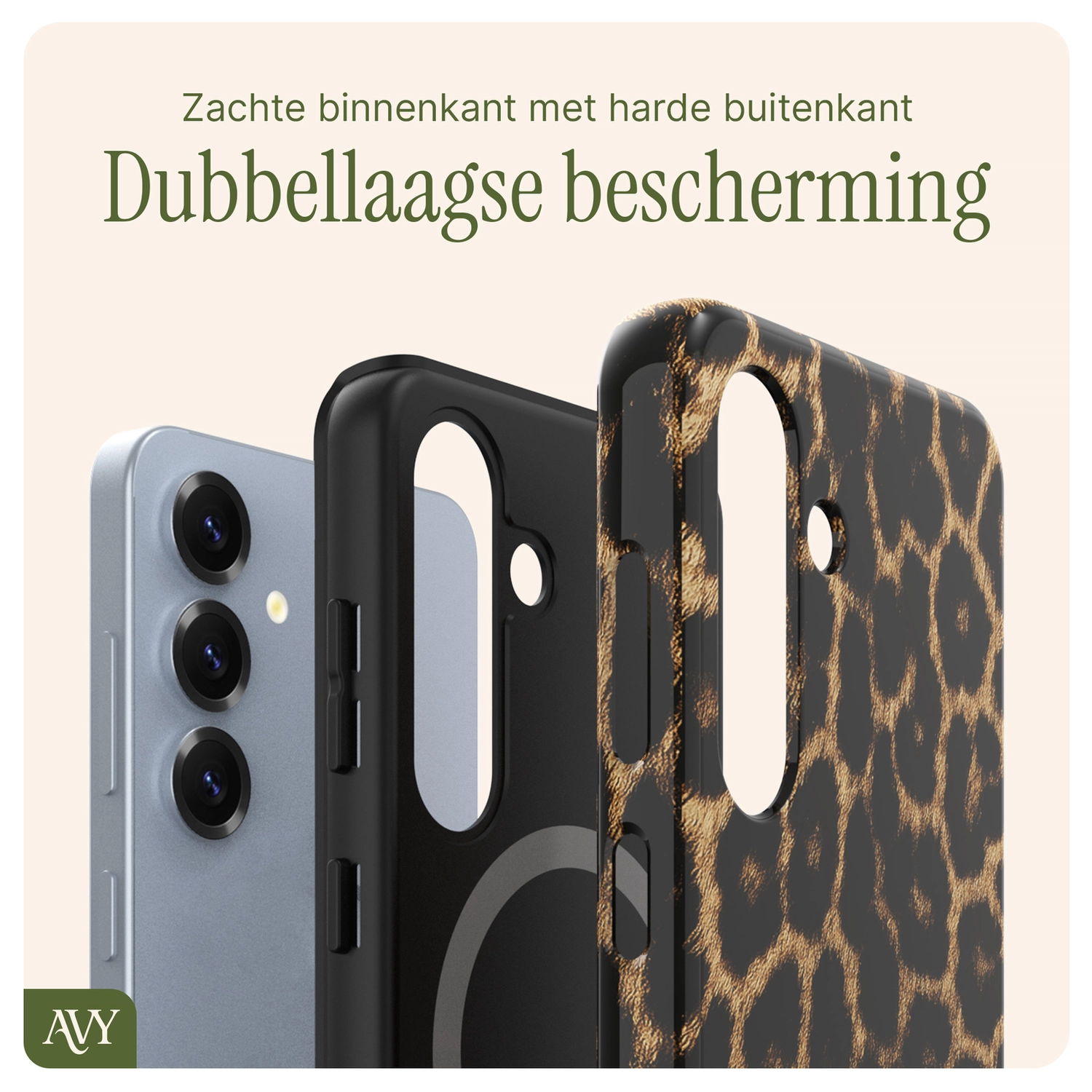 AVY Samsung Galaxy S25 MagSafe Hoesje met Koord 30CM Panther Hearts afbeelding 9