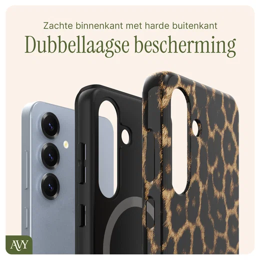 AVY Samsung Galaxy S25 MagSafe Hoesje met Koord 30CM Panther Hearts afbeelding 9