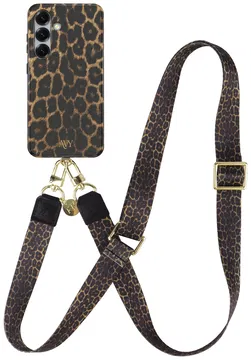 AVY Samsung Galaxy S25 MagSafe Hoesje met Koord 130CM Panthera Chic