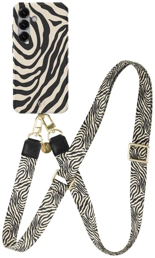 AVY Samsung Galaxy S25 MagSafe Hoesje met Koord 130CM Serengeti Zebra afbeelding 1