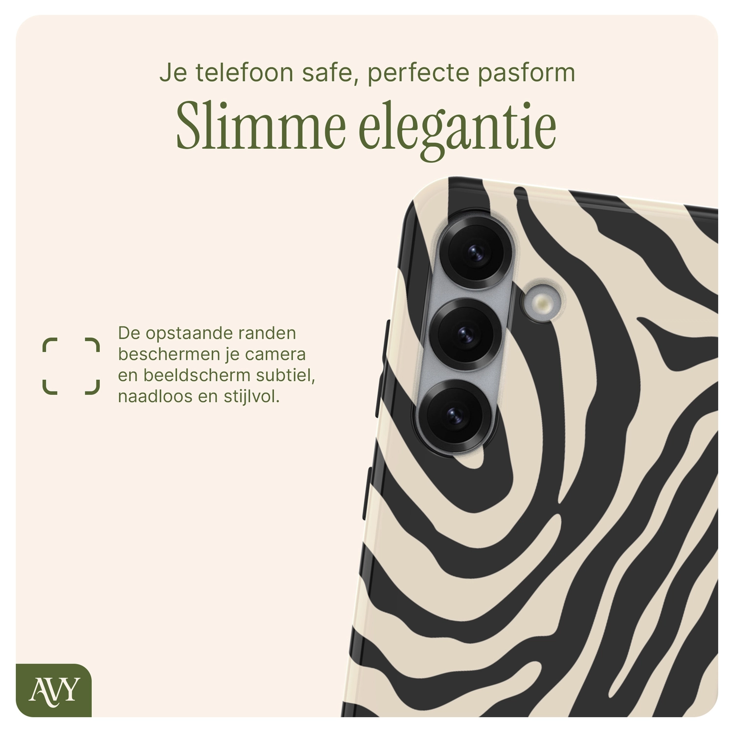 AVY Samsung Galaxy S25 MagSafe Hoesje met Koord 130CM Serengeti Zebra afbeelding 6