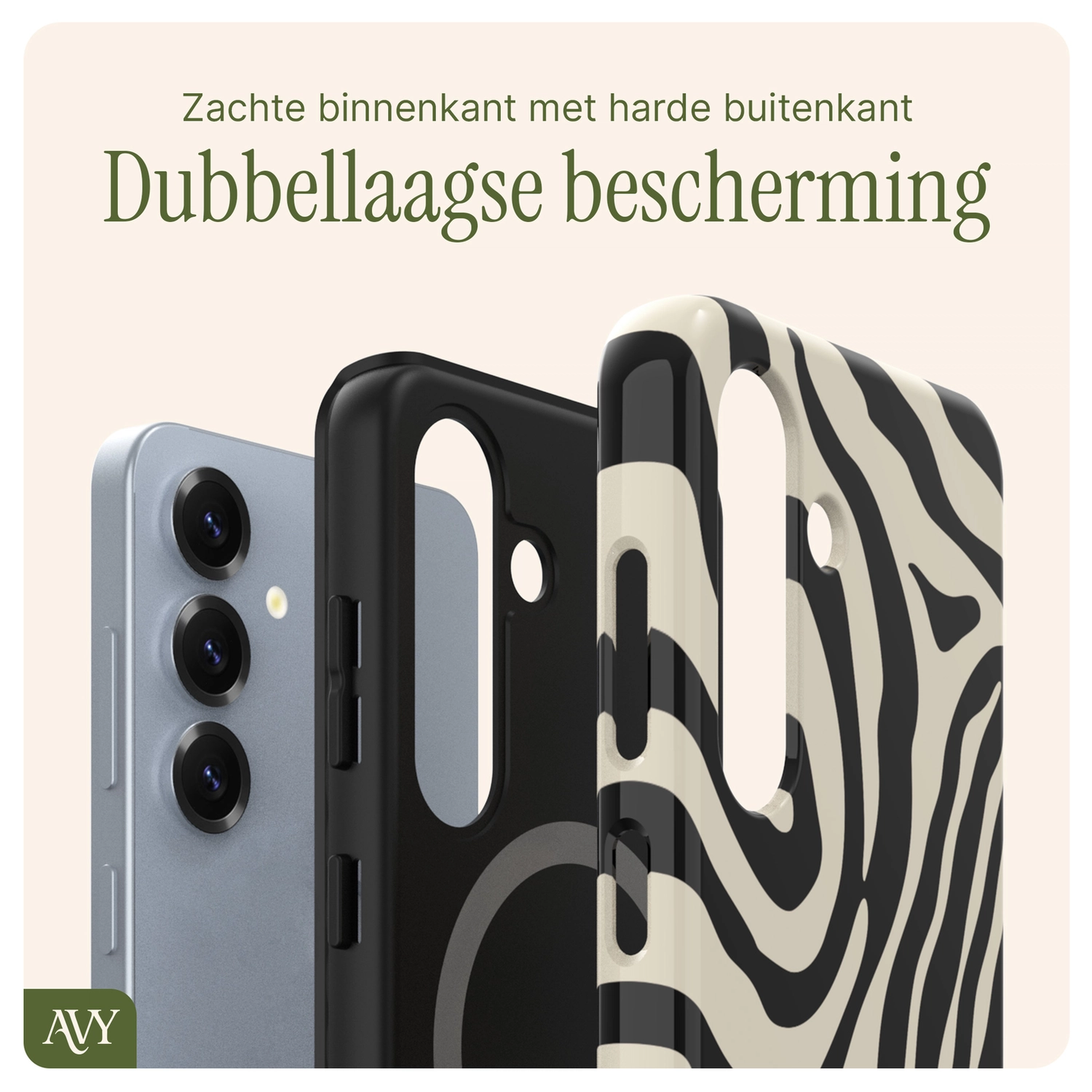 AVY Samsung Galaxy S25 MagSafe Hoesje met Koord 130CM Serengeti Zebra afbeelding 7