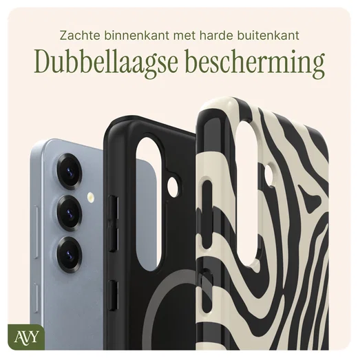 AVY Samsung Galaxy S25 MagSafe Hoesje met Koord 130CM Serengeti Zebra afbeelding 7