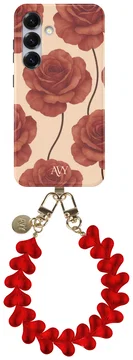 AVY Samsung Galaxy S25 MagSafe Hoesje met Koord 30CM Hearts & Roses