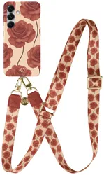 AVY Samsung Galaxy S25 MagSafe Hoesje met Koord 130CM Botanique Roses afbeelding