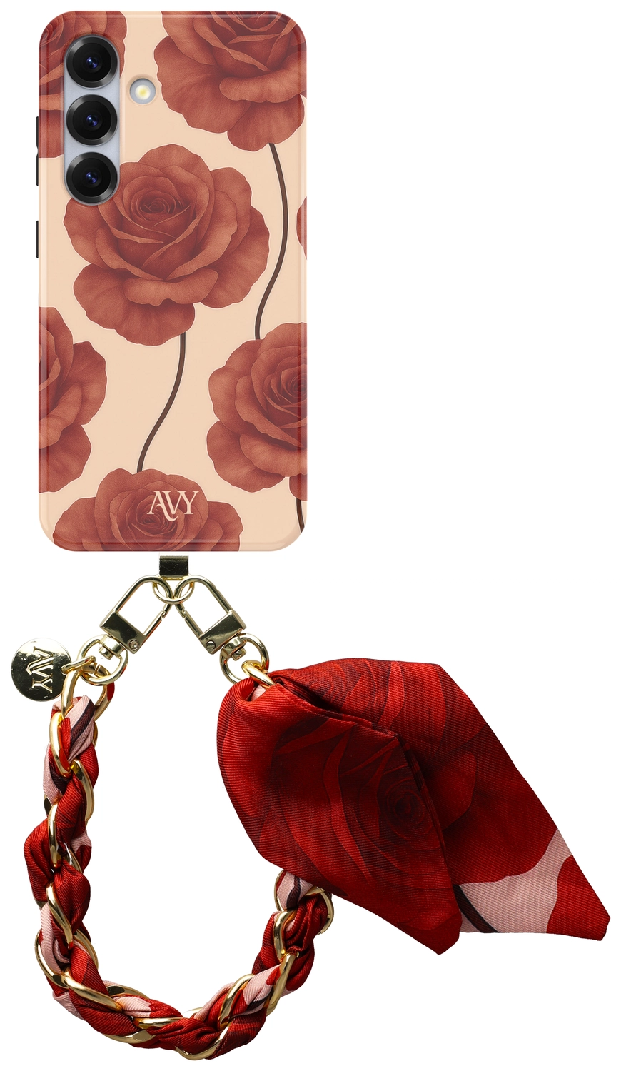 AVY Samsung Galaxy S25 MagSafe Hoesje met Koord (32CM) Botanique Roses afbeelding 1