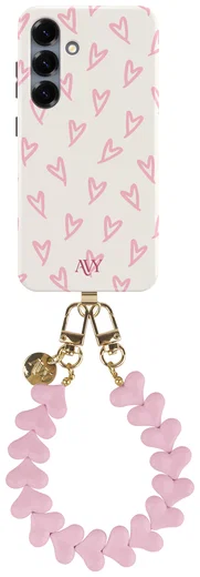 AVY Samsung Galaxy S25 MagSafe Hoesje met Koord 30CM Cupid Hearts afbeelding 1
