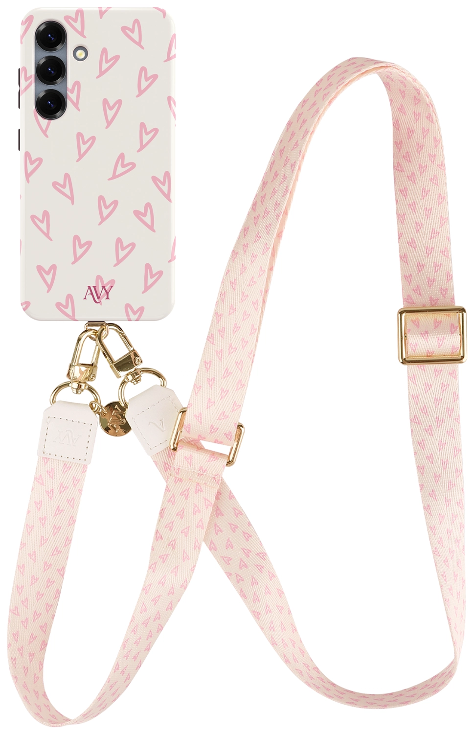 AVY Samsung Galaxy S25 MagSafe Hoesje met Koord 130CM Cupid Blush afbeelding 1