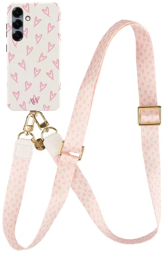 AVY Samsung Galaxy S25 MagSafe Hoesje met Koord 130CM Cupid Blush afbeelding 1