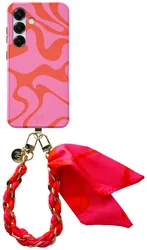 AVY Samsung Galaxy S25 MagSafe Hoesje met Koord 32CM Rosé Twist afbeelding