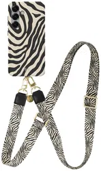 AVY Samsung Galaxy S24 Plus MagSafe Hoesje met Koord 130CM Serengeti Zebra afbeelding