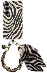 AVY Samsung Galaxy S24 Plus MagSafe Hoesje met Koord 32CM Serengeti Zebra afbeelding